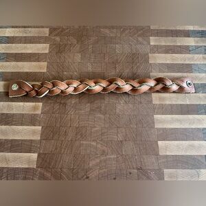Braided Leather Bracelet with Snap Closure